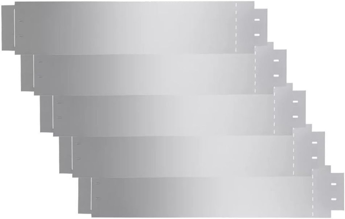 Gazonrand, gazonrand, bloembedrand, borderrand, bloembedrand, verzinkt staal, 100 x 20 cm, 5 stuks