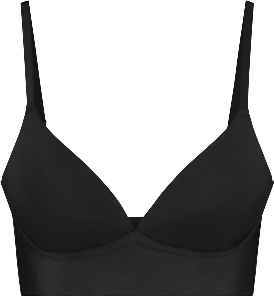 Bra Push-up beha top, push-up beha, draadvrije beha, diepe plunge voorkant, verstelbare schouderriem, beeldhouwende shapewear, beige/zwart, S-Xxl, Zwart, M