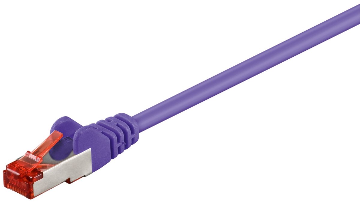 Goobay CAT 6 netwerkkabel, S/FTP, paars, 10 m, kopergeleider, halogeenvrije kabelmantel (LSZH)