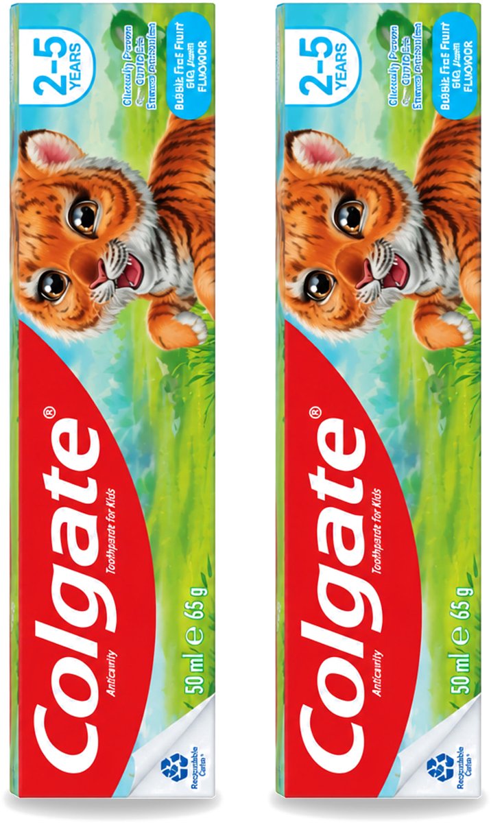 2 x Colgate - Bubble Fruit - Kindertandpasta - Voor 2 tot 5 jaar oud - 50ml - Voordeelverpakking - 2 stuks