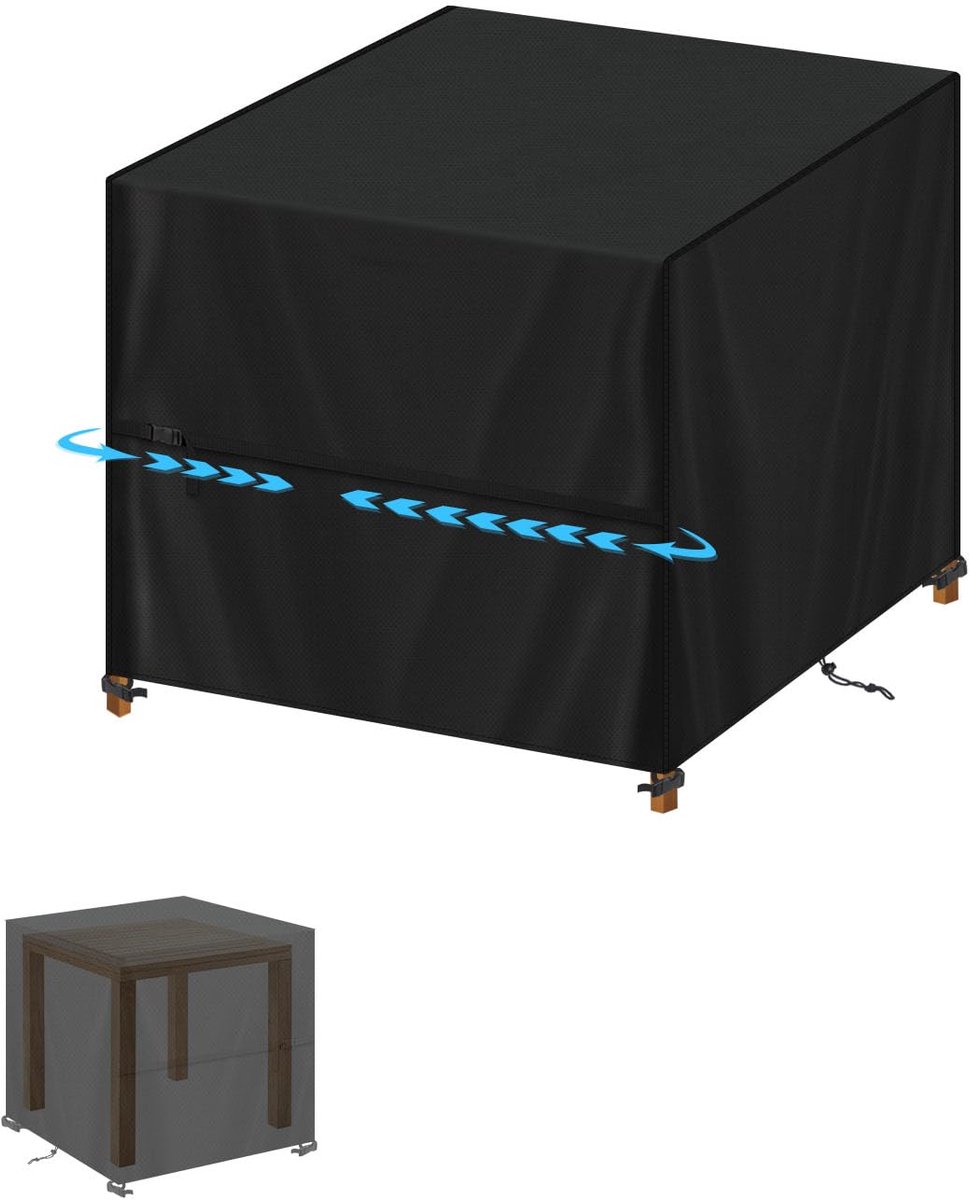 Famanu Afdekking voor tuinmeubelen, 90 x 90 x 90 cm, waterdichte beschermhoes, tuinmeubelen, afdekking, uv-bestendig 420D Oxford-weefsel, winddicht, dekzeil voor tuintafel, terrasmeubels wit