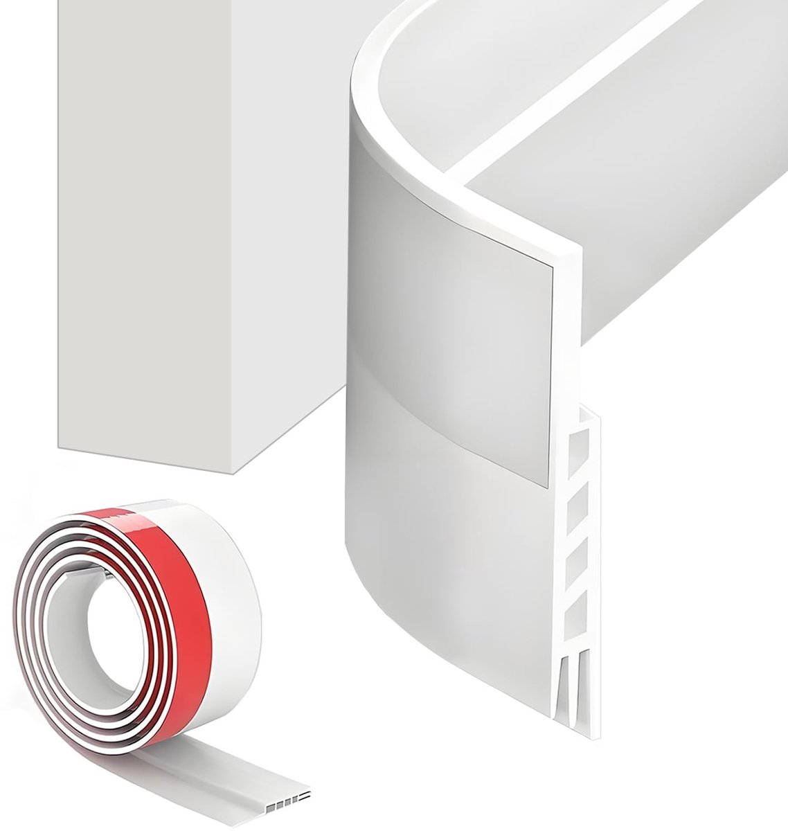 Famanu – Deurafdichting, tochtstopper, voor deuren, zelfklevend, extra sterk, op maat te snijden voor geluidsisolatie, windbescherming, stofbescherming (1 m, wit)