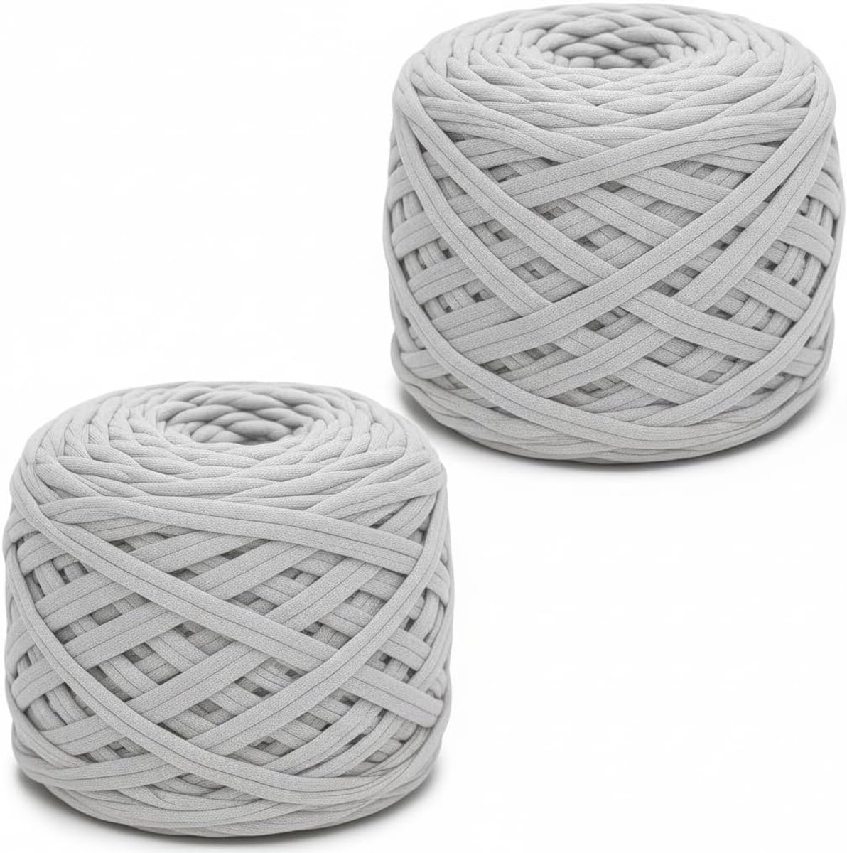 2 Pack Chunky T-shirt Yarn (lichtgrijs)