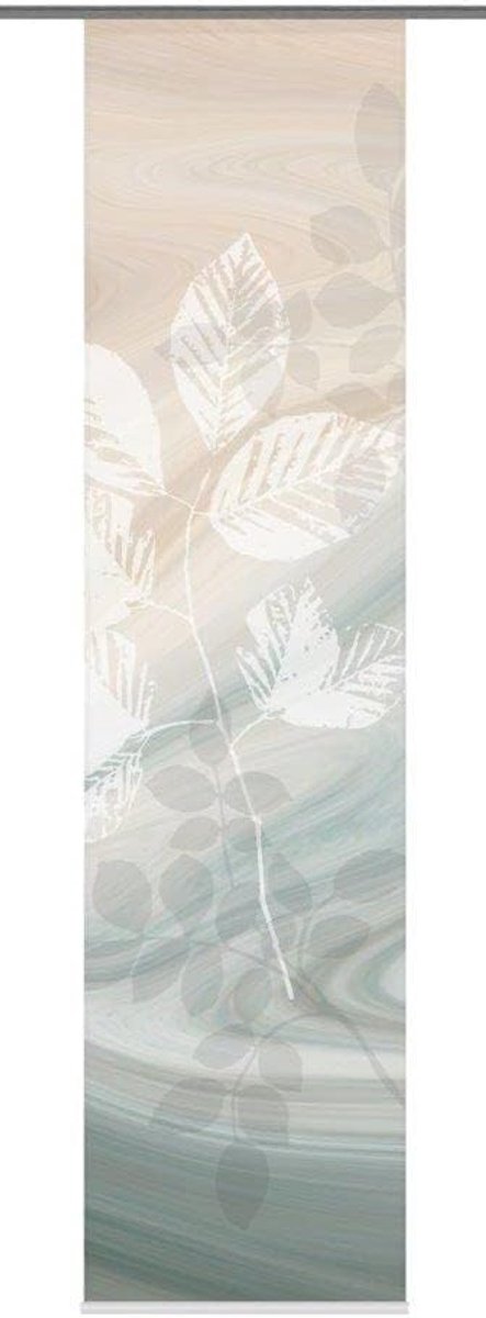Fashion 87667-753 schuifwand digitale druk Toupillon decoratiestof met paneelwagen en klemrail, 245 x 60 cm, groen/bruin