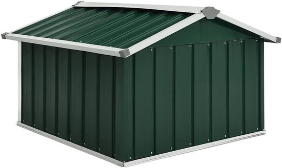 Garage voor grasmaaier, 92 x 97 x 63 cm, verzinkt staal, groen — afbeelding 3