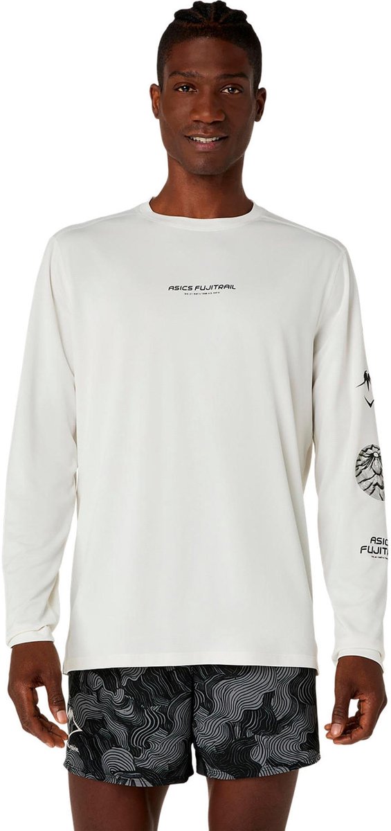 Asics Fujitrail Logo Hardloopshirt Beige