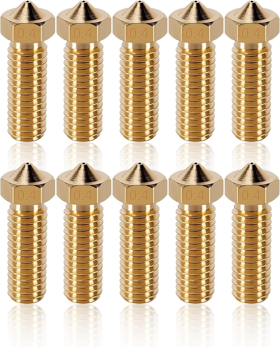 10 stuks messing spuitmonden 3D-printeronderdelen 3D-printer sproeiers 0,4 mm messing extruder printkop voor de printer Volcano Anycubic Vyper Kobra Max Artillery