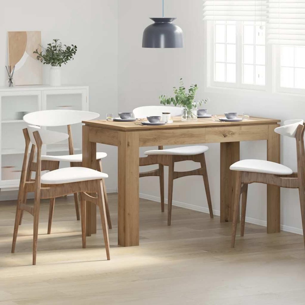 Hout minimalistische eetkamer Standaard 120x60x76 cm eikenkleur