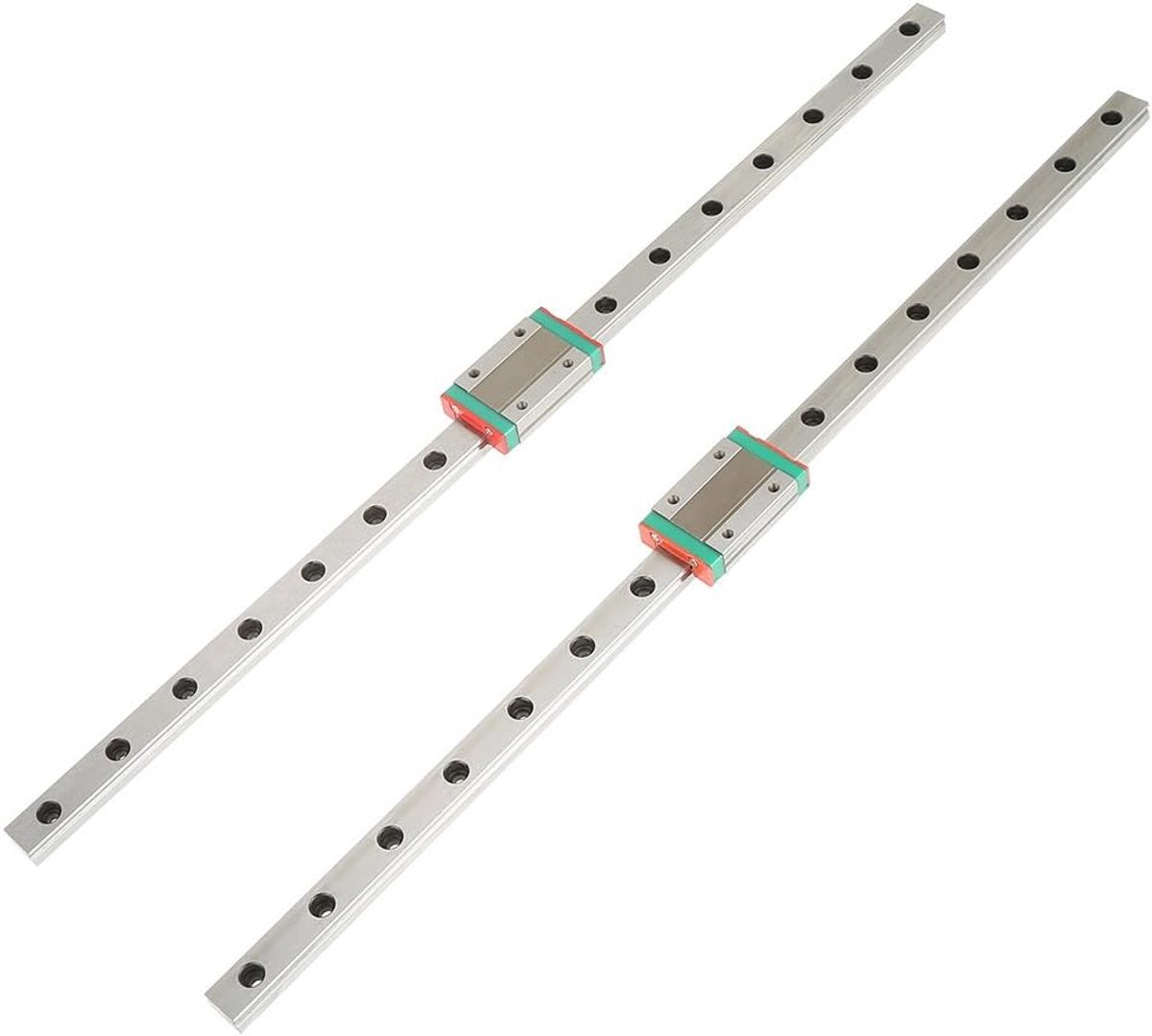 2 Stuks Lineaire Geleiderail 400mm Lengte met MGN12H Schuifblokken, Lagerstaal, Nauwkeurigheidsklasse H