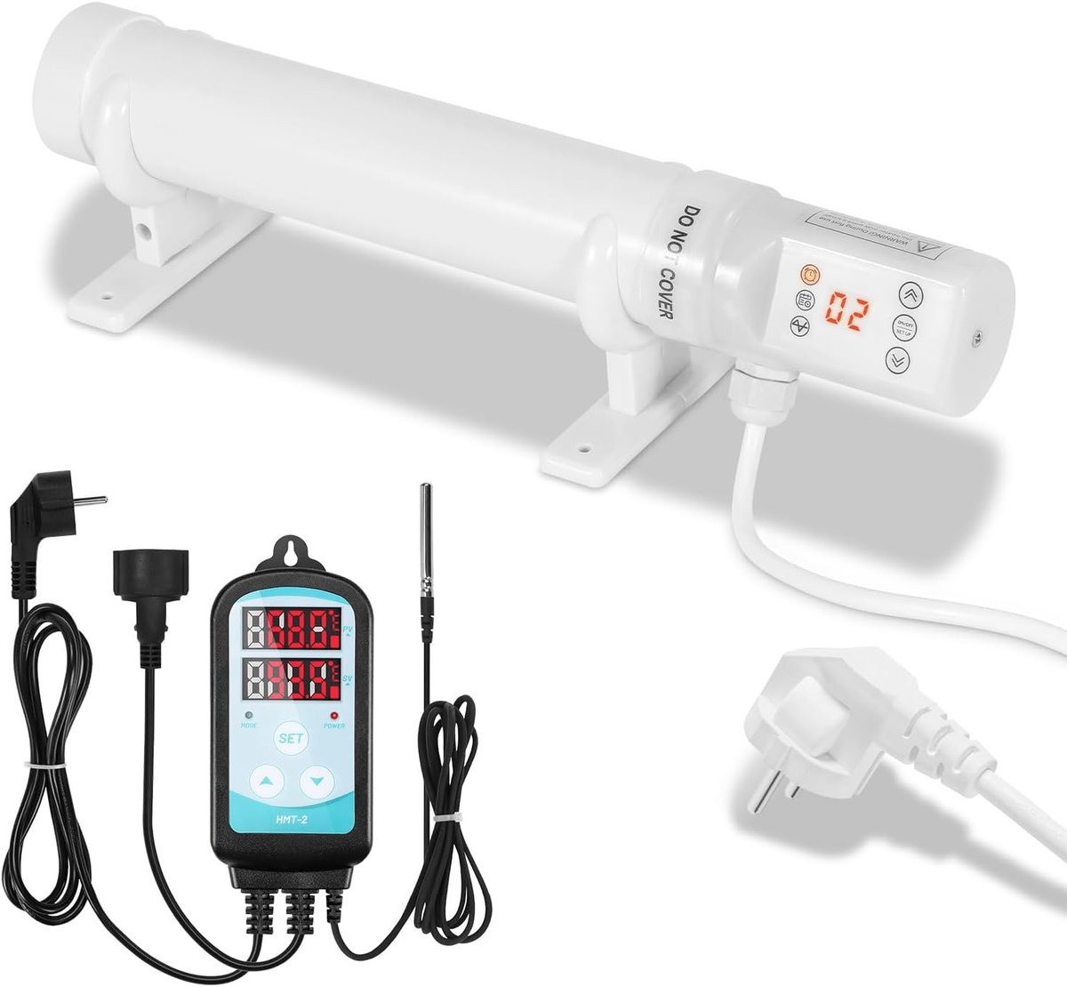 Kasverwarming, 60W kasverwarming met thermostaat timer, tijdschema en cyclusfunctie, 34 cm kasverwarming voor planten, tuinhuis, kassen