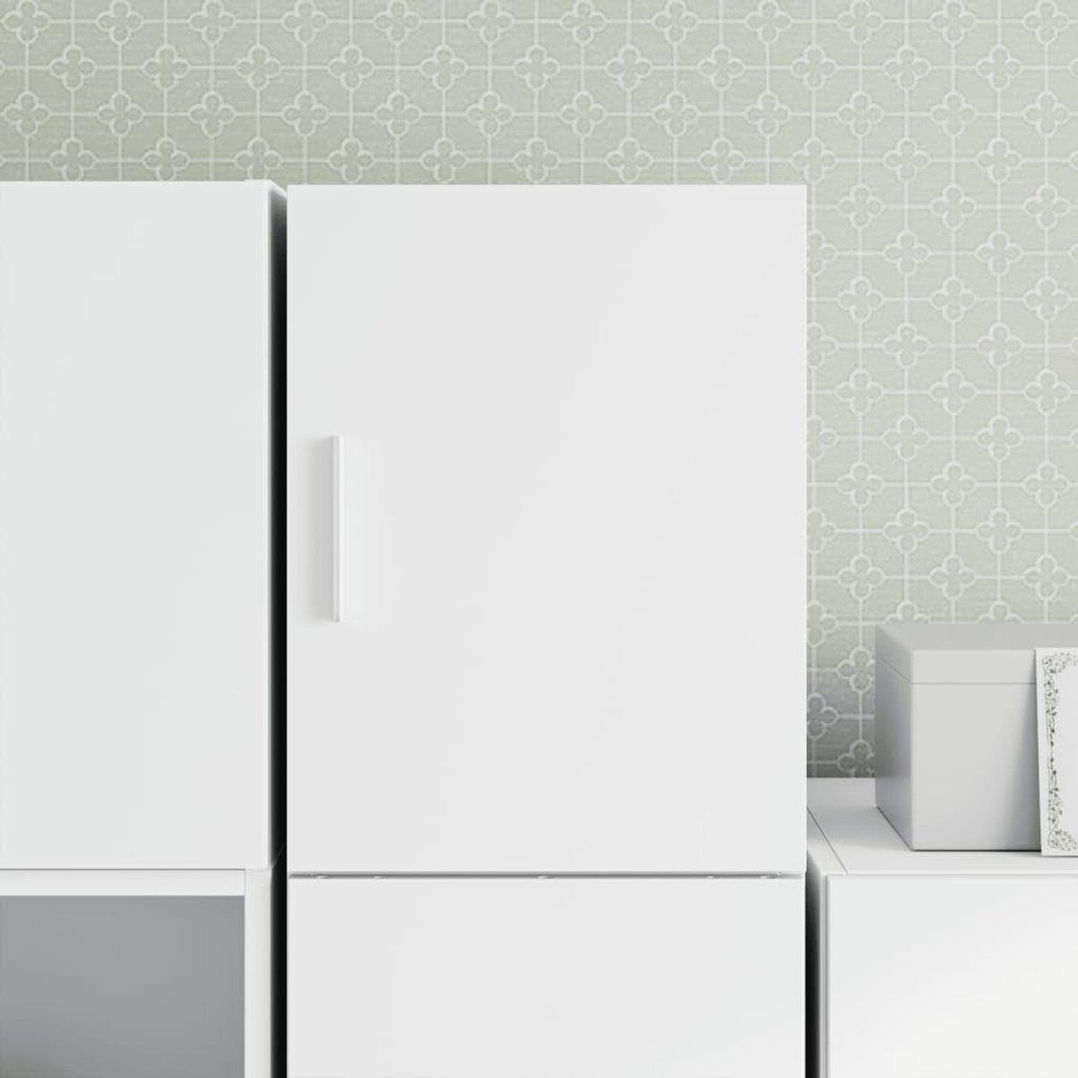 Wit, 30 x 42,5 x 40 cm, houtmateriaal, hangkast met opbergruimte voor woonkamer, slaapkamer, garage, duurzaam, vochtbestendig, stabiel, montage