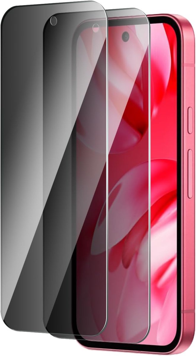 Pourgoogle pixel 9a displaybescherming, anti-spion, 2 stuks, gehard glasfolie met hardheid 9H, krasbestendig, anti-vingerafdruk, eenvoudige installatie