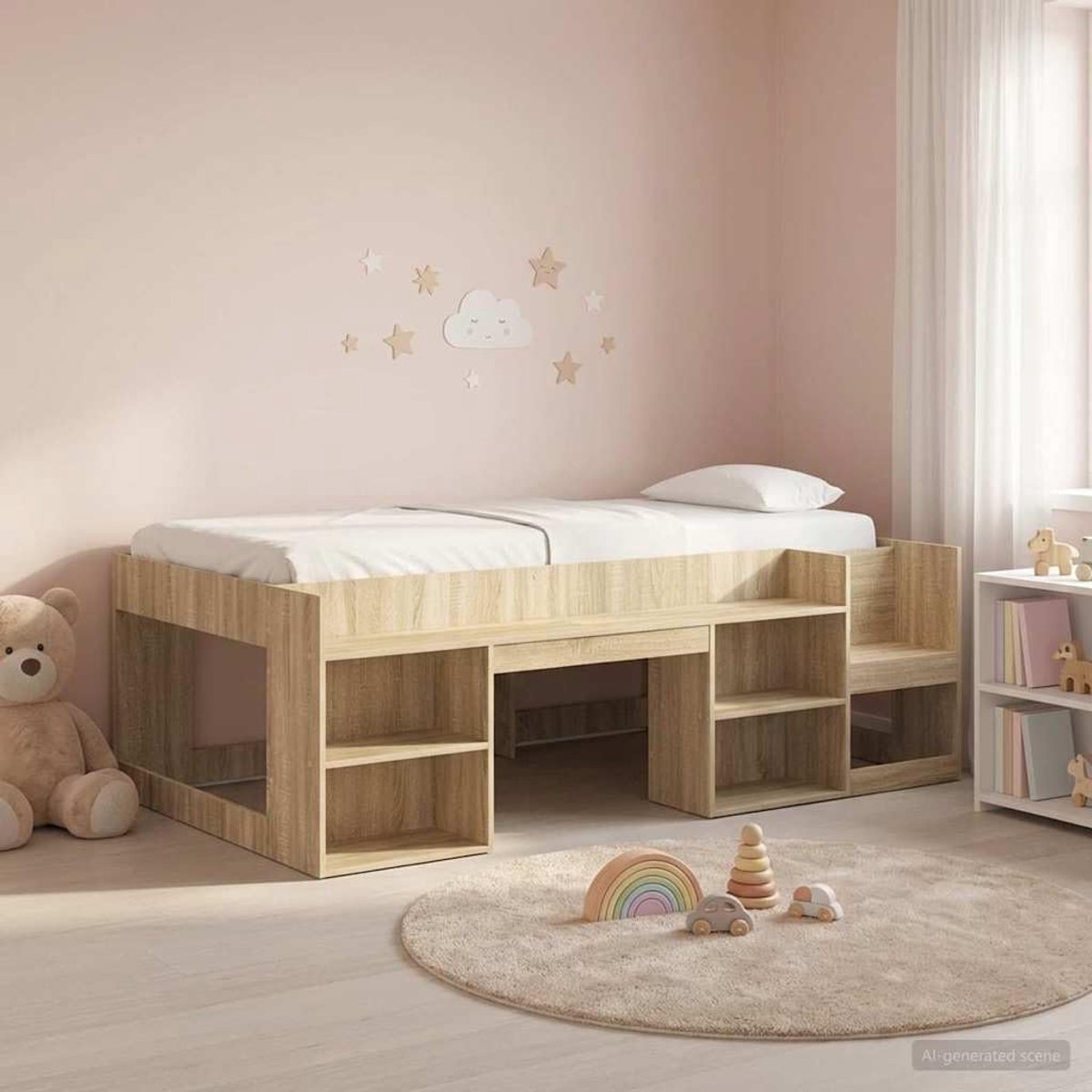 Hout Opbergruimte Modern 75 x 190 cm Sonoma eiken
