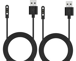 (2-pack) opladers bedoeld voor Livall BH60SE/BH51T/BH51M/BH50T/BH50M/BH62/MT1 oplader, 60 cm 100 cm USB magnetische slimme fietshelm oplaadkabel (Zwart, 100 cm)