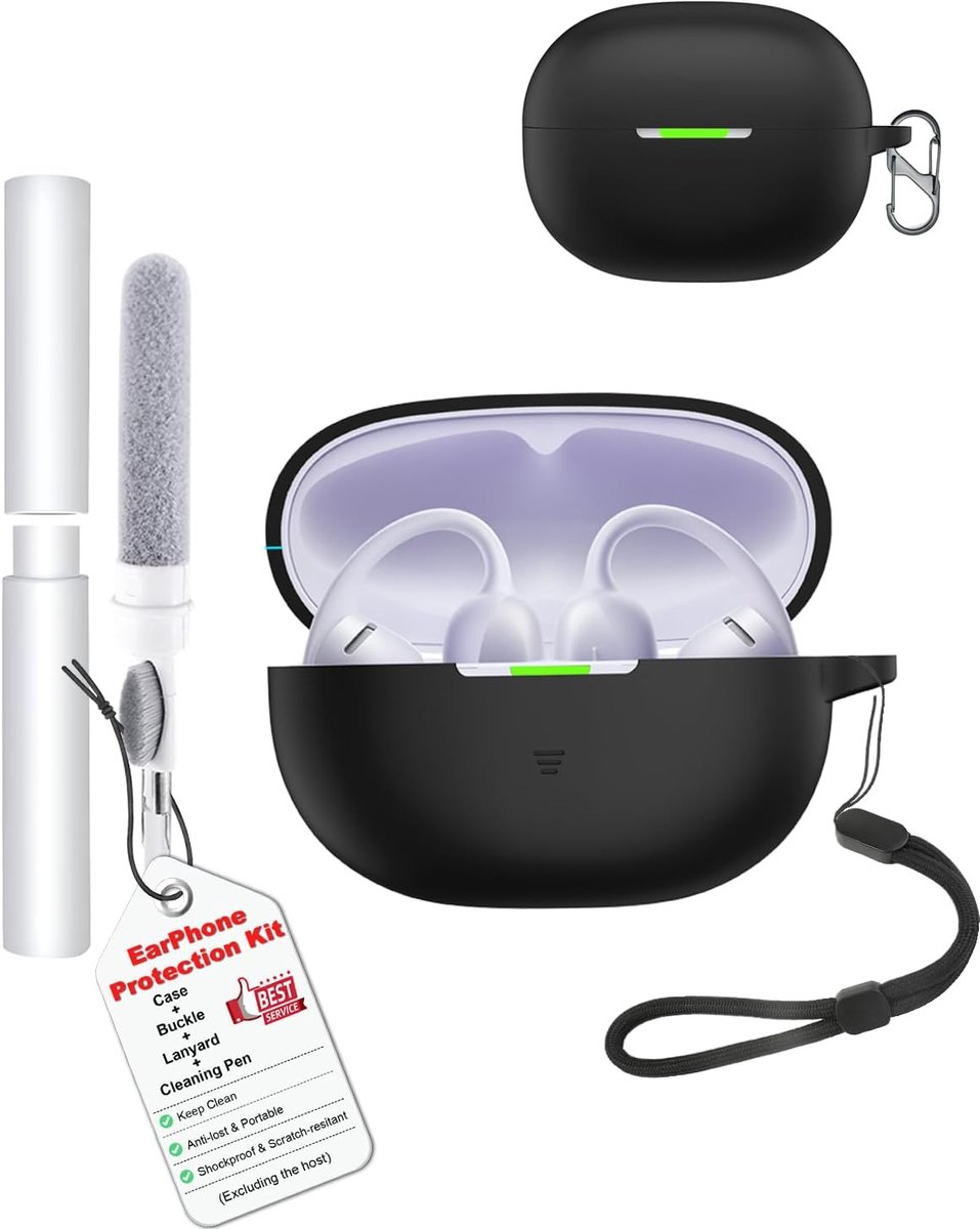 Hoes voor SHOKZ OpenDots Air HyperSpeed, schokbestendig, krasbestendig, dun, zacht, vingerafdrukbestendig, volledige bescherming, compatibel met draadloos opladen, outdoor en