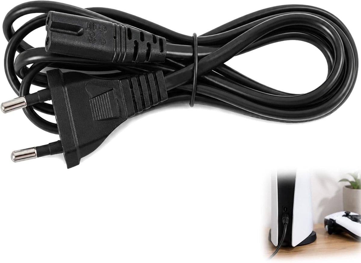 C7 voedingskabel, mannelijke naar dubbele vrouwelijke voedingsadapter, universele voeding voor PS5, PS4, Xbox, tv, monitor, computer, dvd-speler, blu-ray-speler, home cinema en elektrische appara