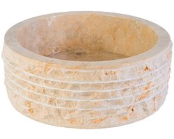 Marmeren Alur Waskom – Gepolijste Binnenzijde – 30-35x15 cm – Crème