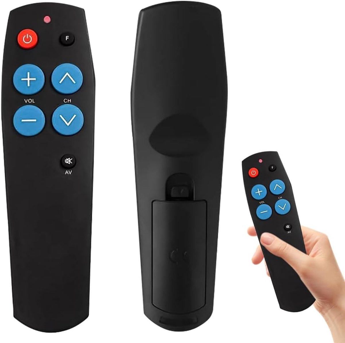 TV-afstandsbediening met grote knoppen, universele afstandsbediening, eenvoudig te bedienen en in te stellen, geschikt als cadeau voor dementie, senioren afstandsbediening, werkt voor tv en
