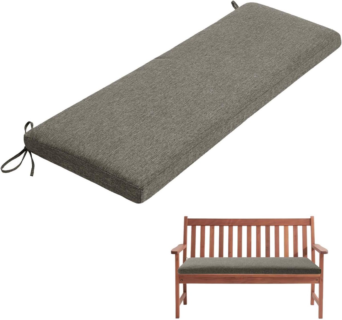 Generisch Bankauflage, Abnehmbarem Sitzkissen Banks, rutschfeste Gartenbank Auflage, Waschbar Sitzauflage Banks für Innen Outdoor Fensterbank Couch ban k Eckbank Auflagen,Drak Gray,150x40x5cm