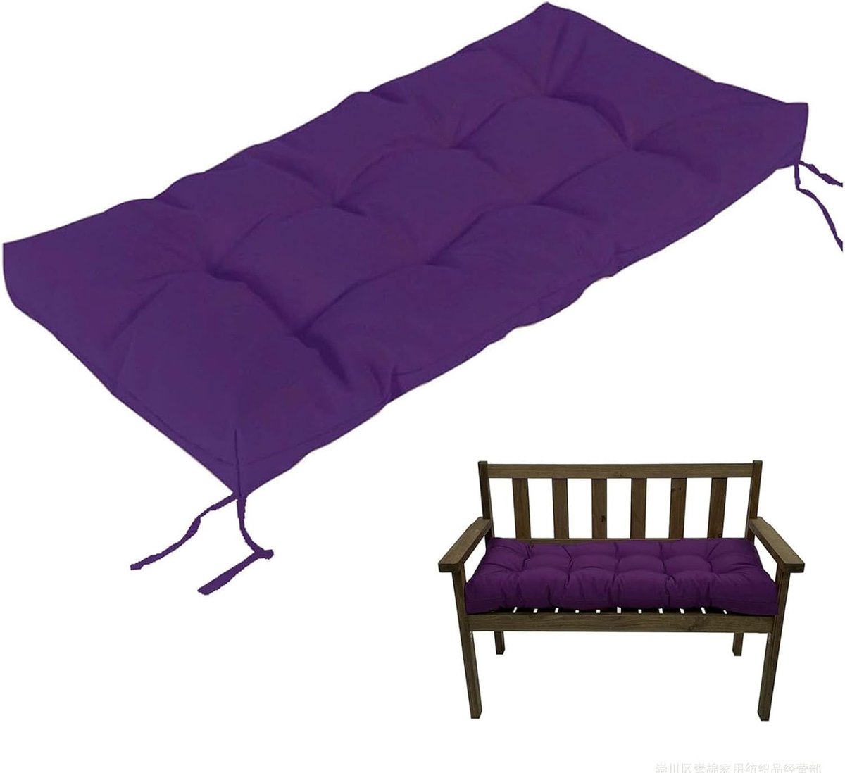Generisch 8Cm Dick Bankauflage Outdoor, Weich Sitzkissen Sitzbankkissen für Den Außenbereich, rutschfeste Bankkissen Wasserfest Polster Auflagen Sitzauflage Für Gartenbank,Dark Purple,170x50cm