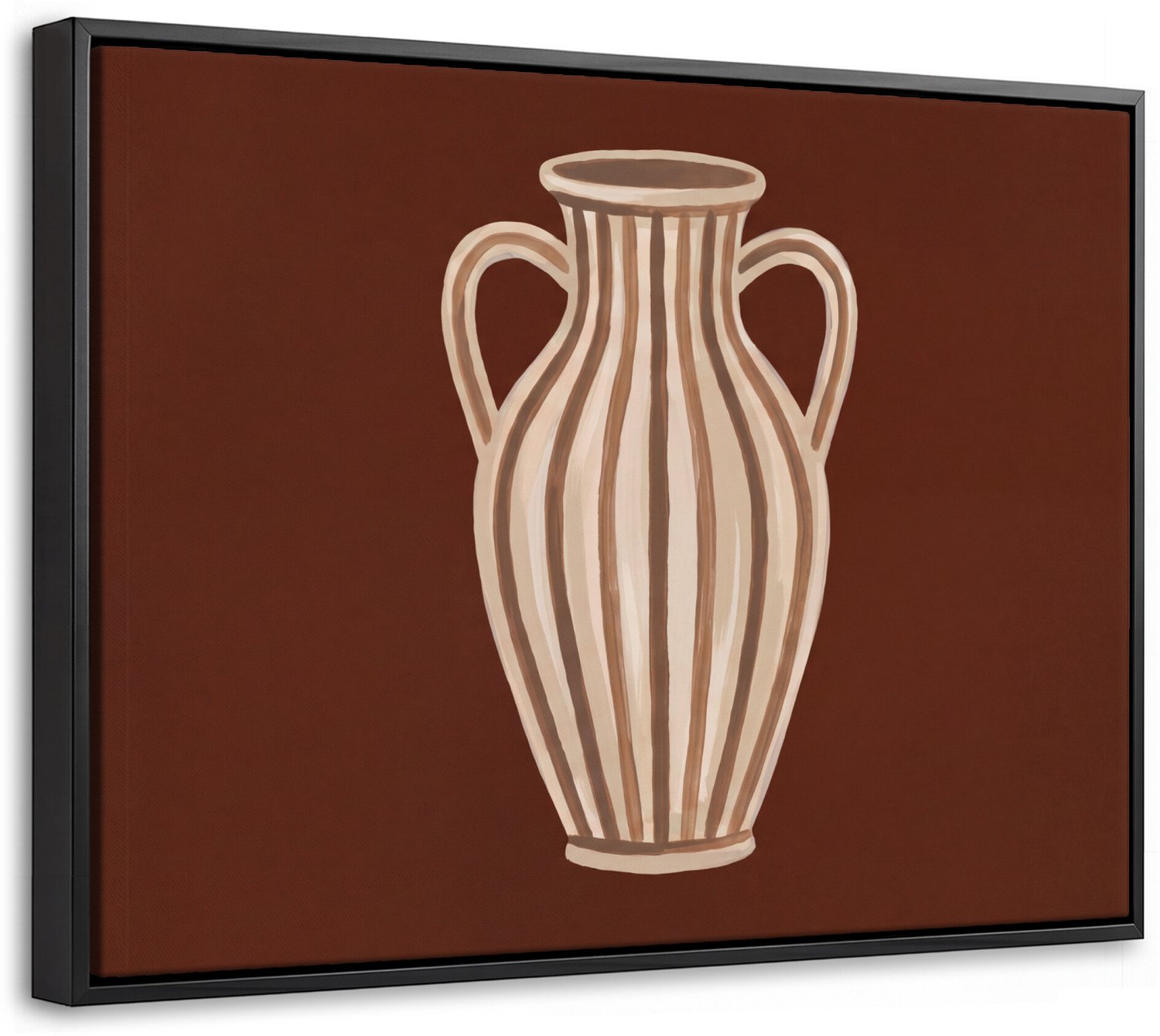 Canvas Schilderij met Baklijst 40x30cm - Vaas - Strepen - Modern - Muurdecoratie woonkamer - Slaapkamer decoratie - Kamer accessoires - Schilderijen op canvas met lijst