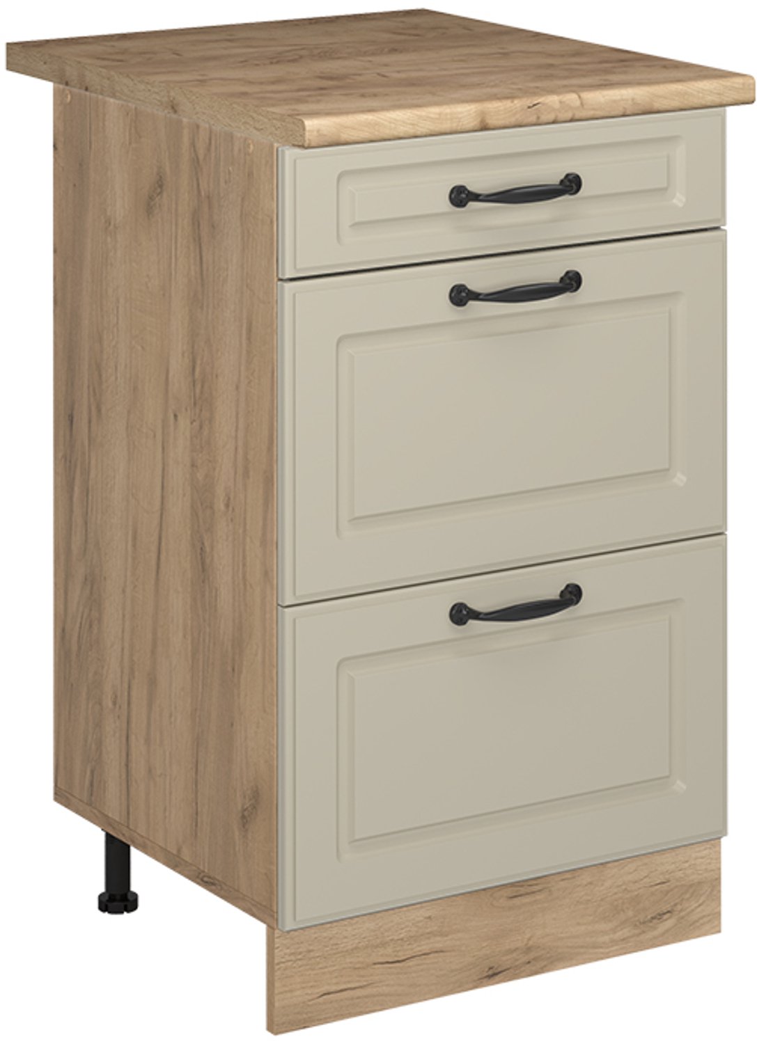 Vicco Keukenonderkast R-Line, Zand landelijk/Goudkleurig Eiken, 50 cm goudkleurig eiken werkblad