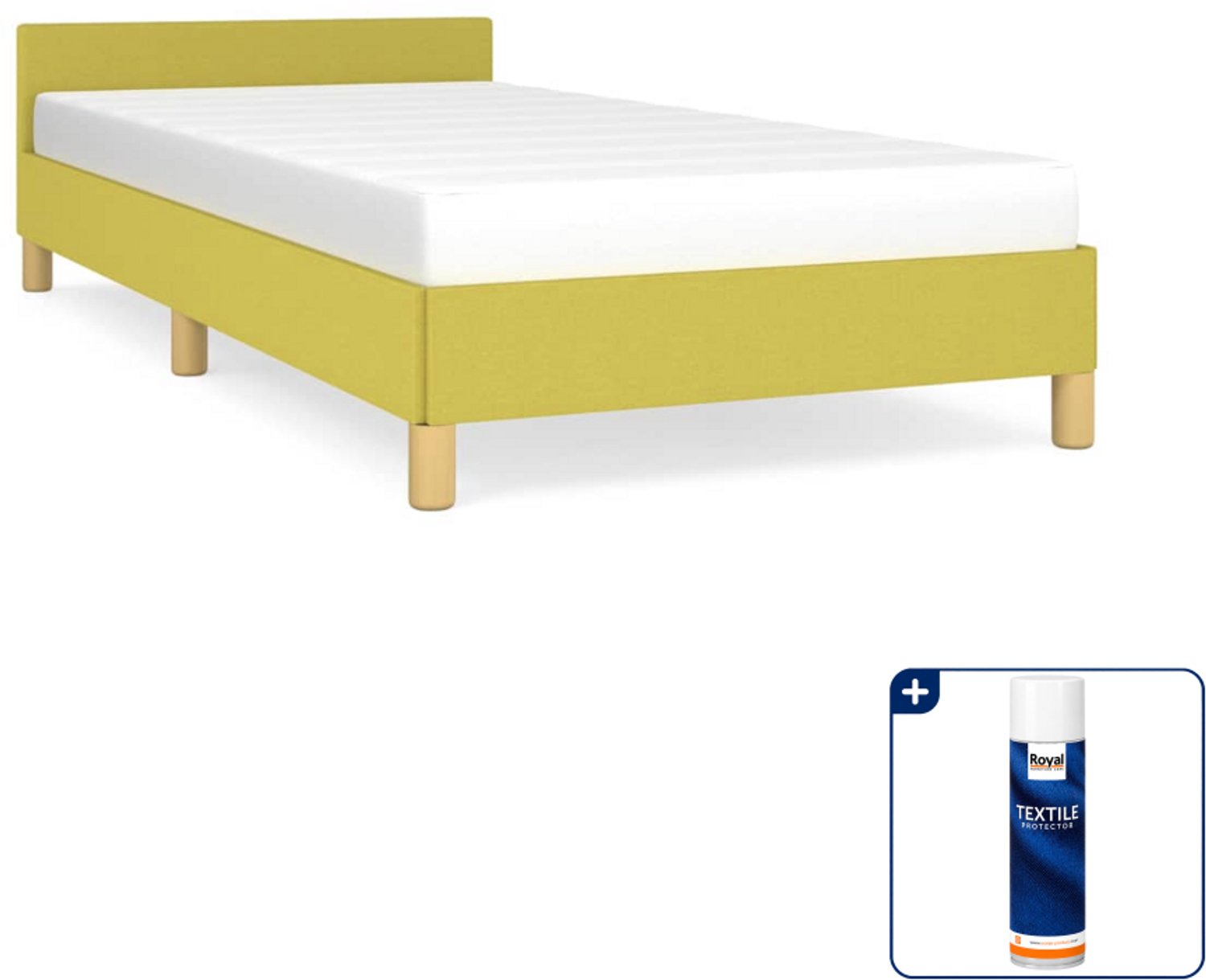 vidaXL bedframe - 100 x 200 cm - stof - groen - Inclusief textielbeschermer 500 ml