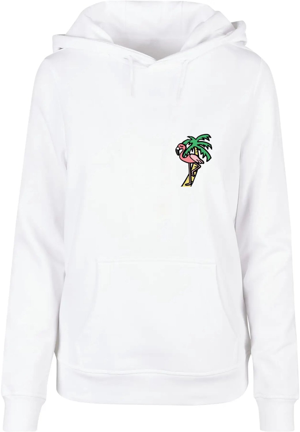 Dames Hoodie Mister Tee Flamingo Basic Wit