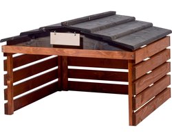 Garage voor robotmaaier - Hout - Afneembaar dak - 78,5 x 74 x 52,5 cm