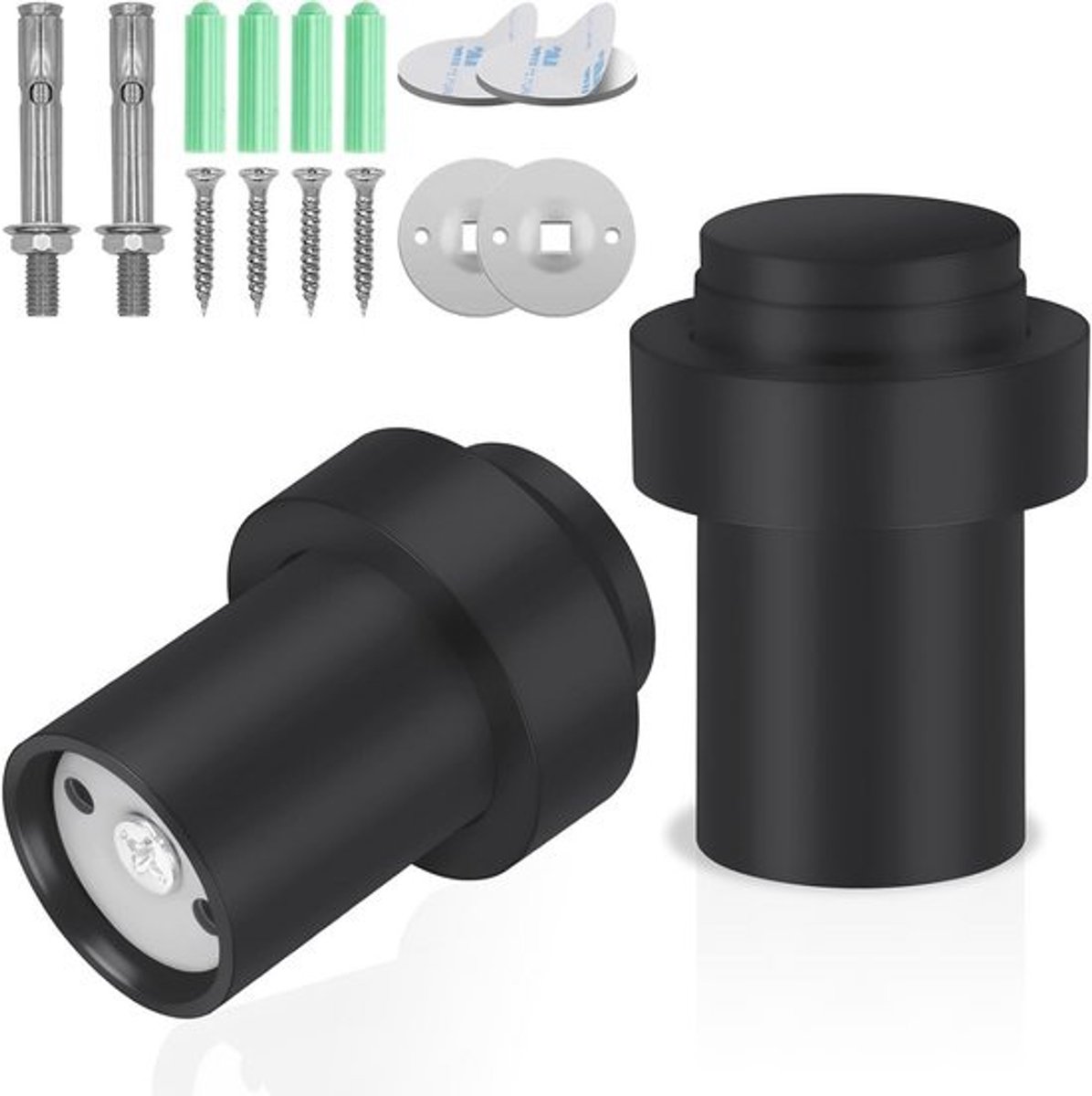 Muurbevestigde deurstopper 60 mm - Geluiddempende rubberen deurbumpers voor deurkozijnen en deuren - Duurzame deurstoppers voor vloermontage