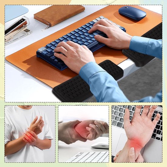 Ergonomische L-vormige polssteun van traagschuim - 2 stuks - Ideaal voor kantoor, gamen en thuiswerk — afbeelding 4