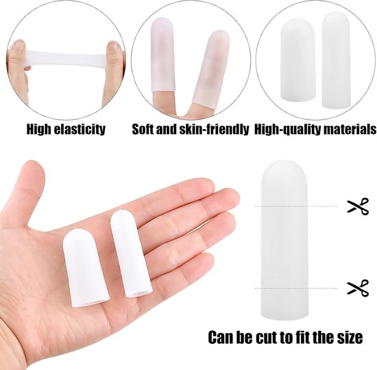 Siliconen Vingerbeschermers voor Comfort en Ondersteuning, 10 Stuks voor Artrose en Vingerblessures — afbeelding 2