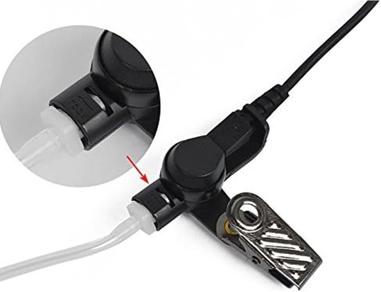 Set van 3 transparante vervangende hoofdtelefoons voor intercominstallaties en radio-headsets, inclusief vervangende spoel en kabel — afbeelding 2