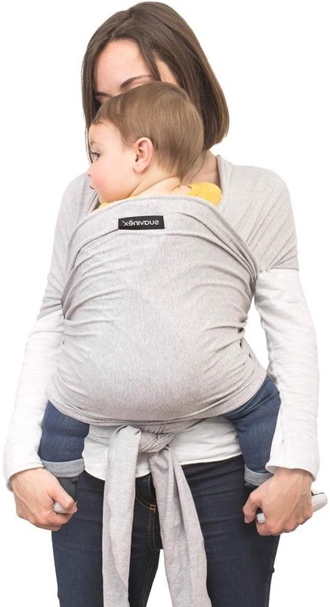 Draagdoek - Draagzak voor baby’s - Baby dragen - Fysiologische houding - 475 cm - Grijs