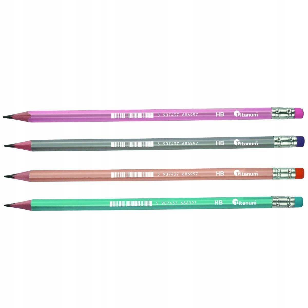 4x HB Perla Potloden met Gum - Ideaal voor School & Kantoor