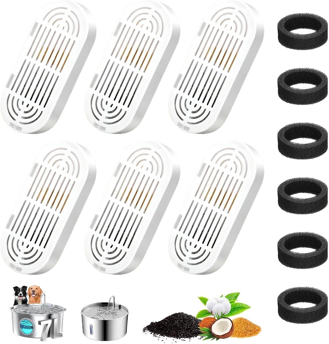 Filters voor Cat Water Fontein Dispenser Vervanging met Sponzen