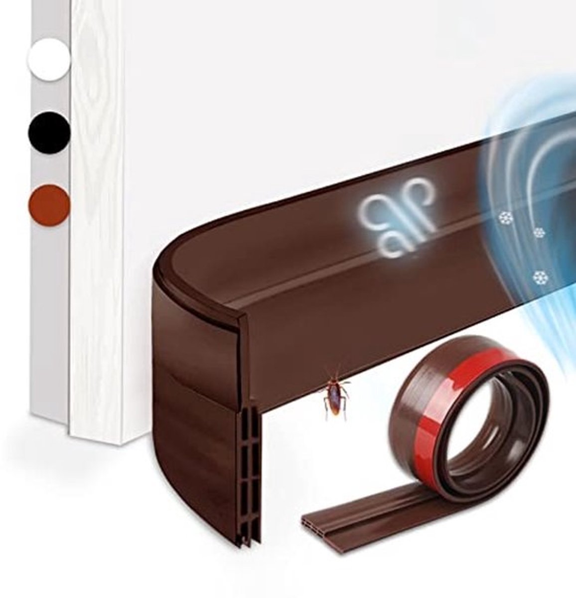 Geluidsdichte deurstopper - Voor koudebescherming - Siliconen afdichting - 5 cm x 100 cm