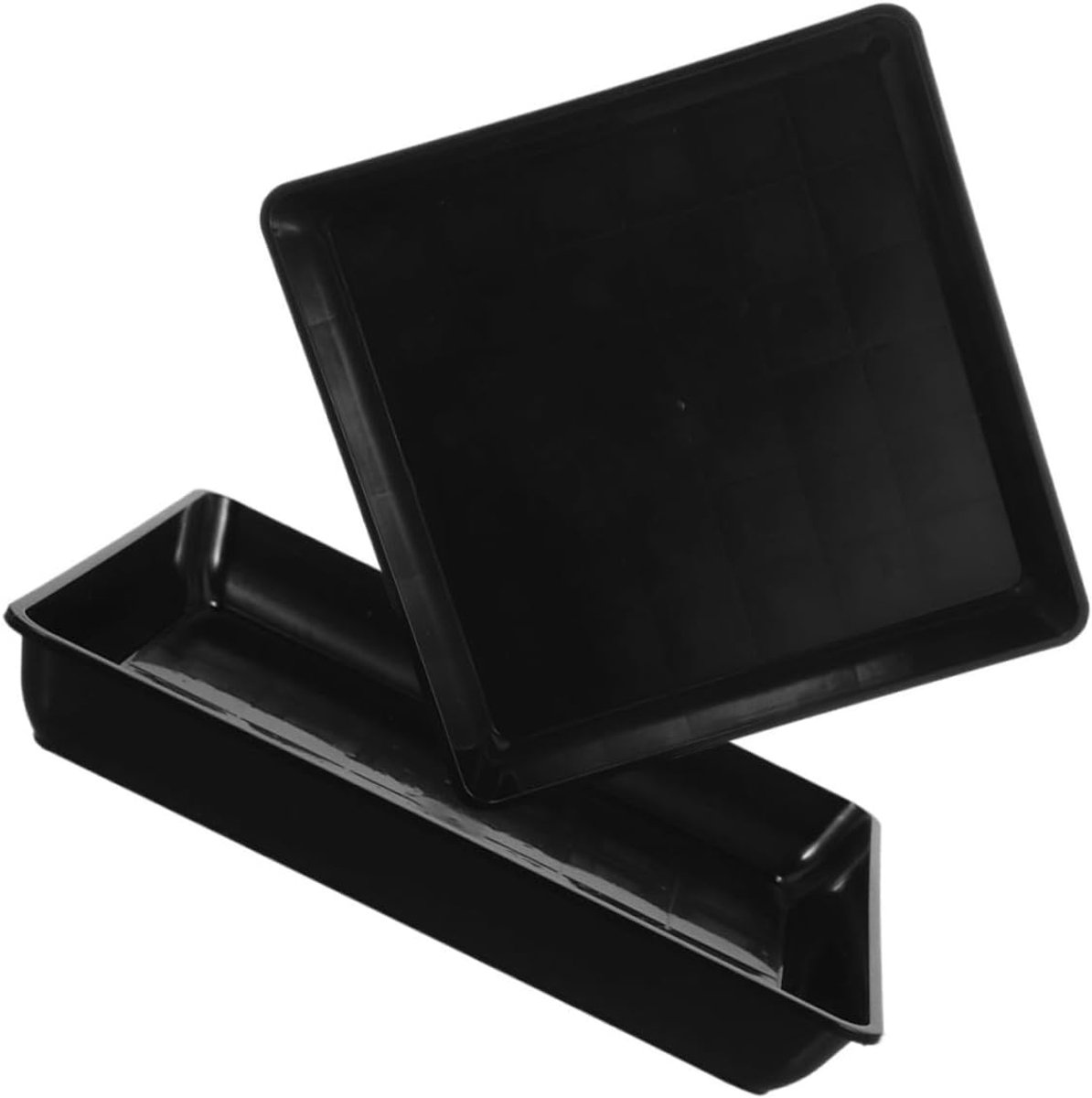 Schotels Voor Potplanten 2-pack Vierkante Plantenbakken Non-design Pp-materiaal Zwart Voor Kamerplanten