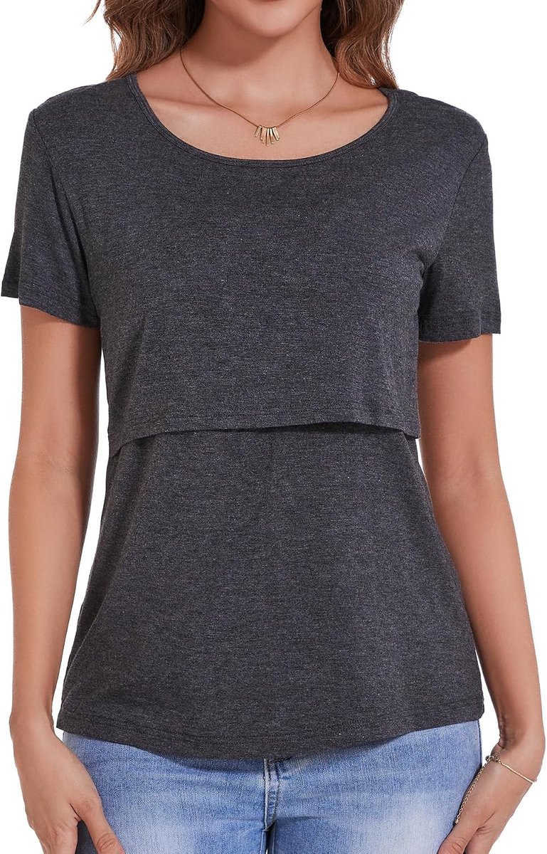 Dames Borstvoeding Tops Korte Mouw S-XXL
