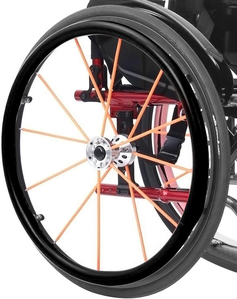 Siliconen rolstoel-bandafdekking, rolstoel achterwielafdekking, antislip, slijtvaste handschoenafdekking, verbetering van de grip (zwart, 61 cm)