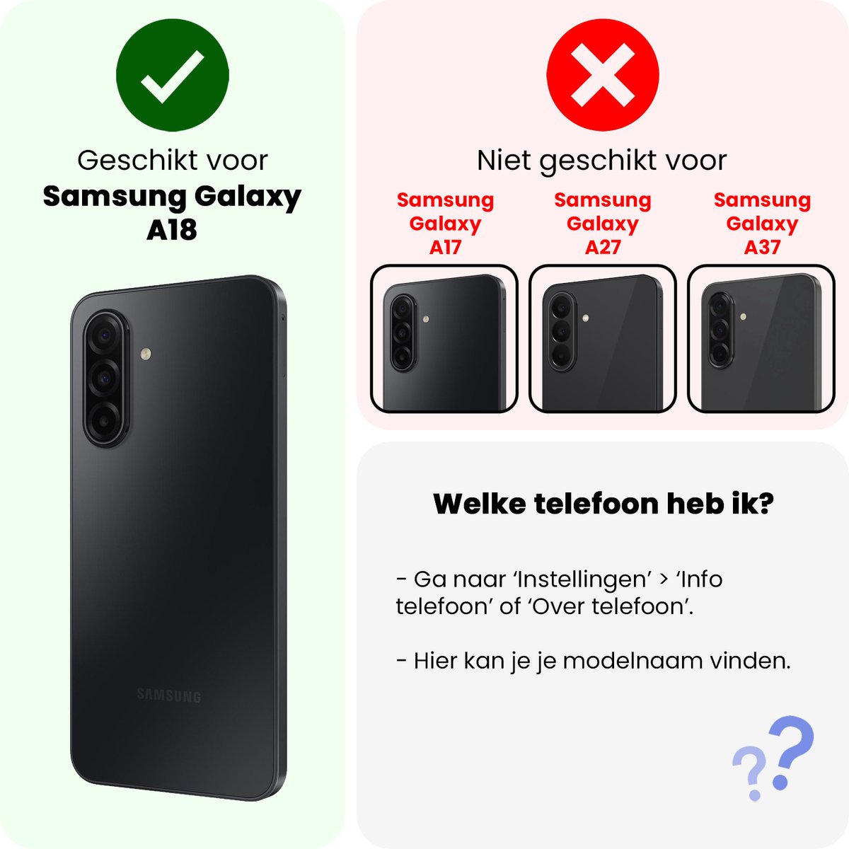Hoesje - 2 Stuks - Geschikt voor Samsung Galaxy A18 - Met Pashouder en Kaarthouder - Telefoon Hoes Shockproof - Siliconen Case - Back Cover - Shock Proof - Pasjes Houder - Transparant