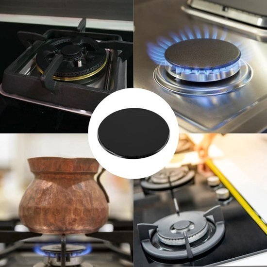 Set van 4 gasfornuisafdekkingen - 55 mm/75 mm/100 mm - Branderdeksels - Accessoires - Roestvrij staal — afbeelding 3