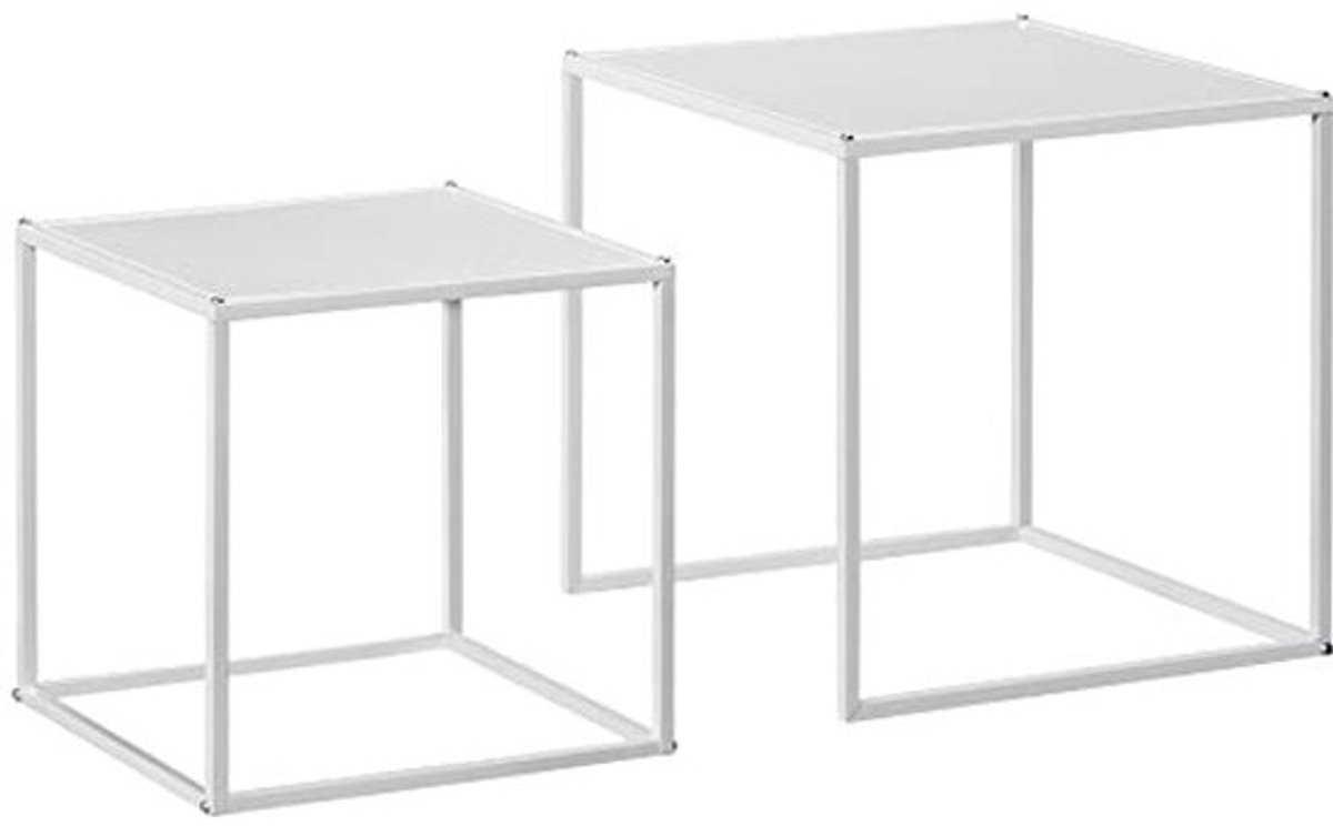 Moderne set van 2 vierkante nesting-salontafels voor woonkamer en slaapkamer
