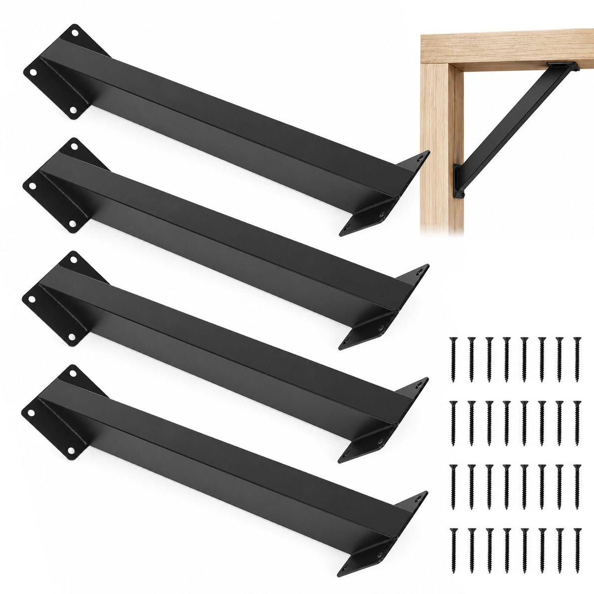 4 stuks 45 graden hoekhouder, balkverbinders en paalverbinders van staal, hoekverbinders, houtverbinders voor pergola - ShopVlot