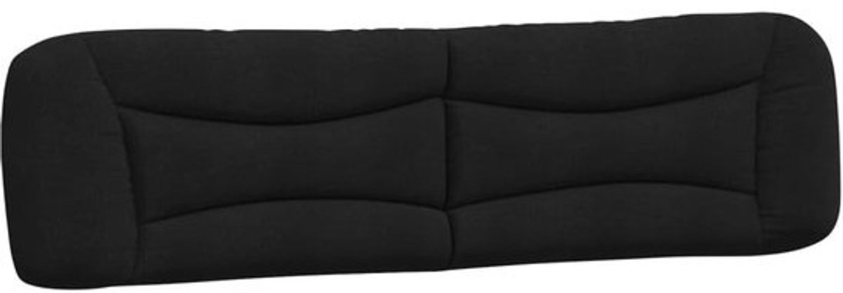 Hoofdbordkussen - Kussen hoofdeinde - Bedcomfort verhogen - Wasbare stoffen hoes - 200 cm breed - Zwart