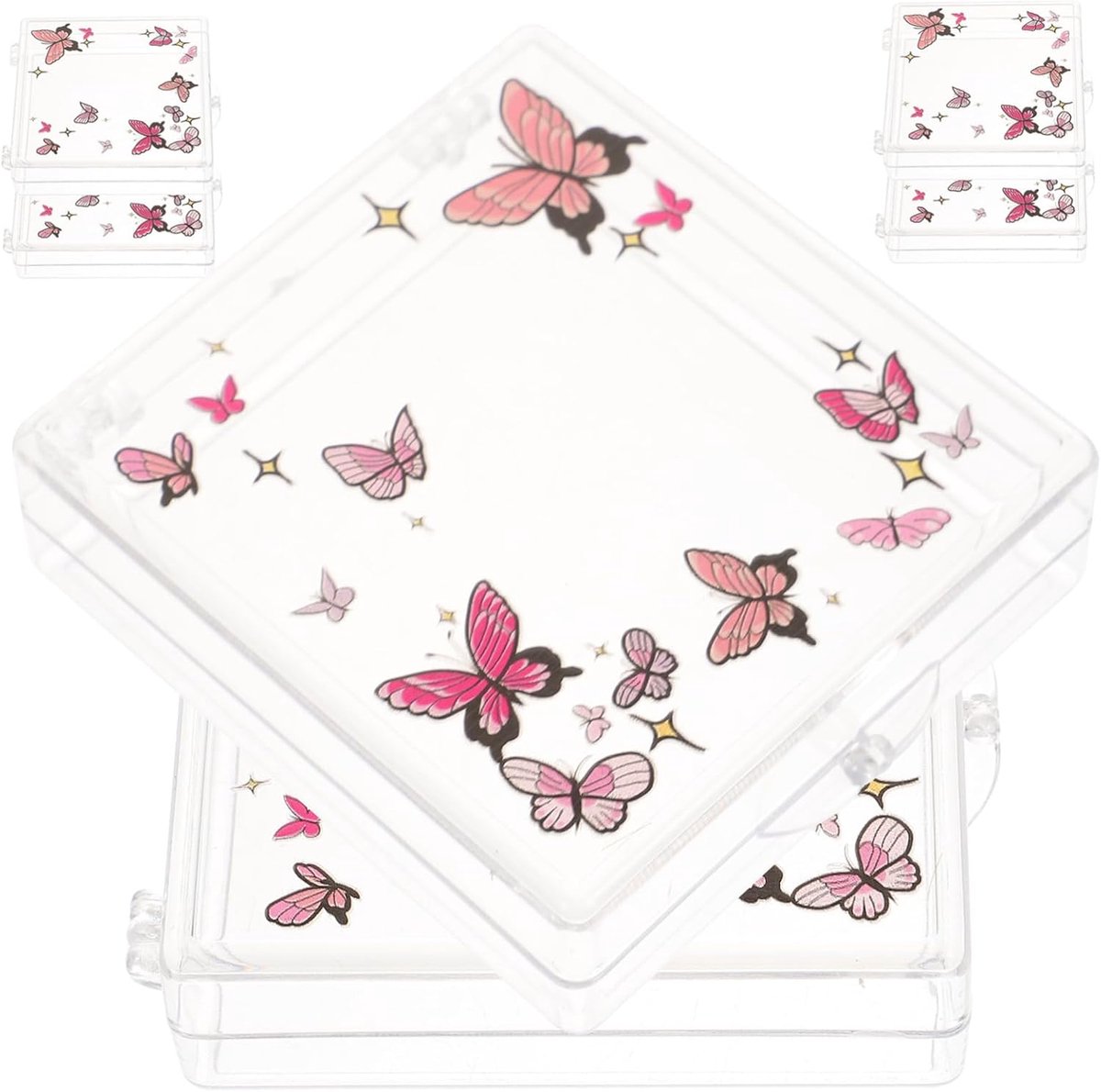 6 Stuks Stuks Dozen Druk De Nagelorganizer Duidelijk Geval Van Nepnagels Nagelverpakkingsdozen Organisator Voor Nageltips Kunstnagel Displaydoos Plein Plastic Druk Op Spijker