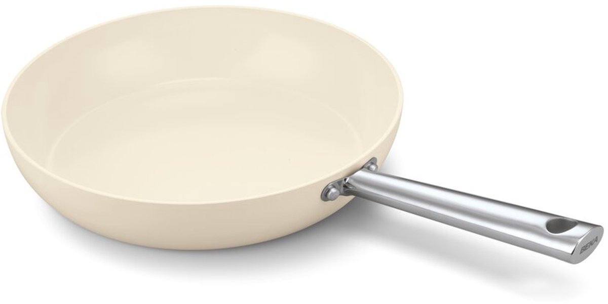 Beka Cicla Koekenpan - Ø 28 cm - Braadpan - Keramische Antikleeflaag - Gerecycleerd RSV - Inox - PFAS-vrij - Geschikt voor inductie - Crème