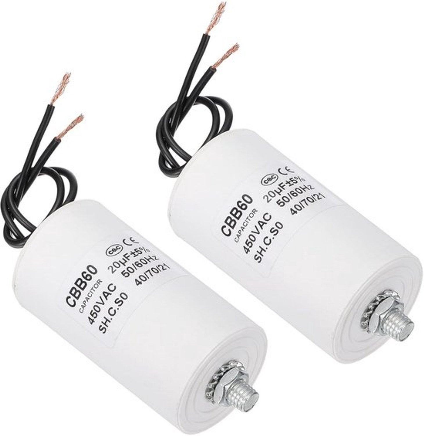 Startcondensator 20uF 450V voor het Starten van Motoren - 2 Stuks