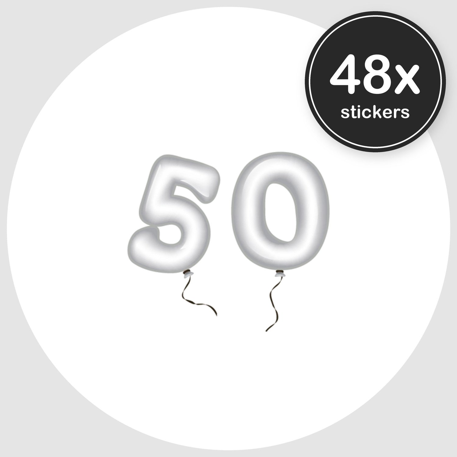 Sluitstickers Verjaardag - 48 stuks - Rond 30 mm - Verjaardag Stickers - Sluitzegel Uitnodiging - Design 056