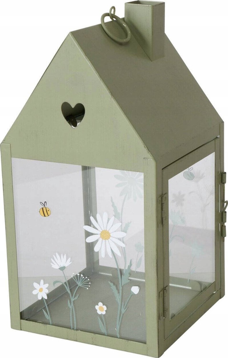 Boltze metalen huislantaarn Medaus - geel, hoogte 27 cm, decoratief Groen